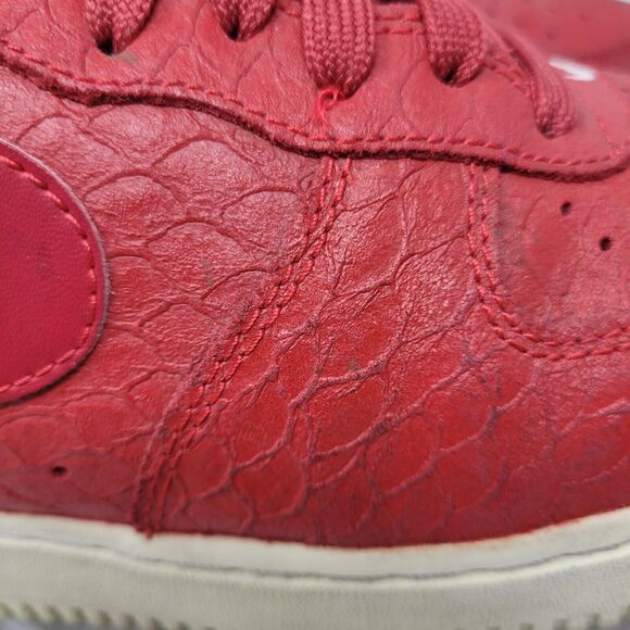 Nike Air Force 1 '07 LV8 718152-606 Low Red Croc Leather Sneaker Men's Sz 8.5 US - Picture 5 of 8